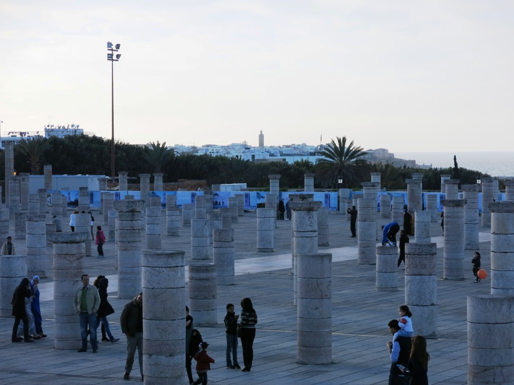 Unfinished columns near Hassan Tower