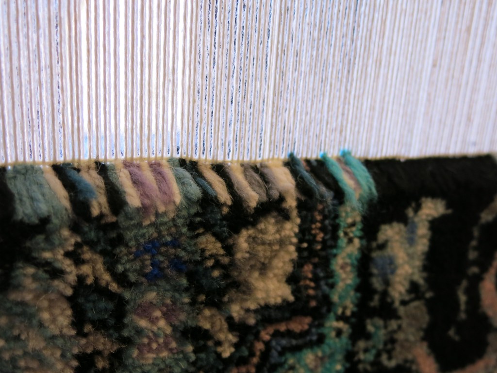 Rug in progress at Dar Zarbia co-op, Fes