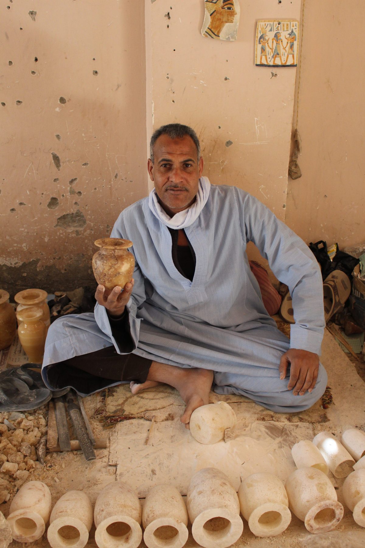 Maker of alabaster bowls