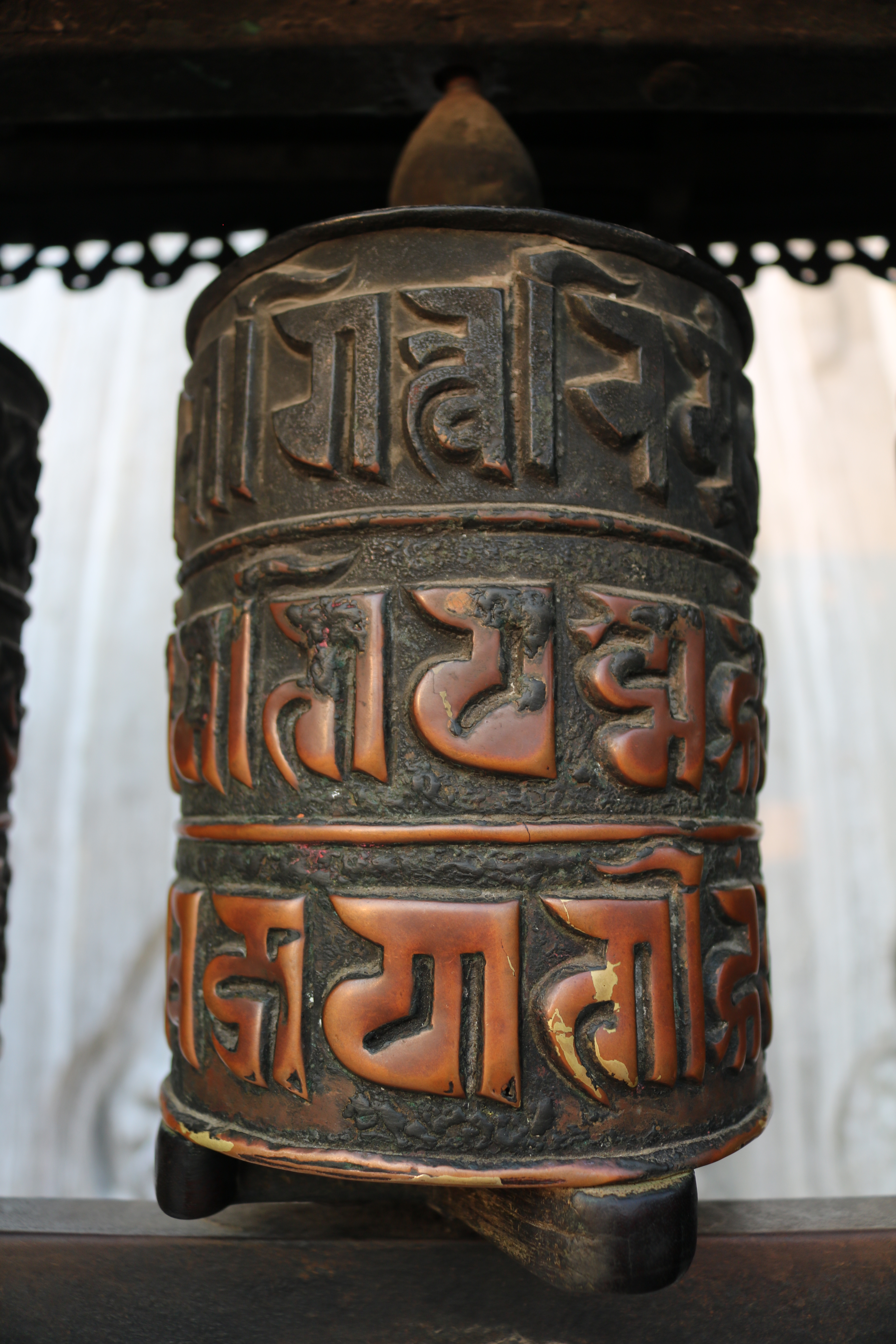 Prayer wheel at Swayambhunath Stupa